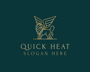 Luxury Winged Lion logo design