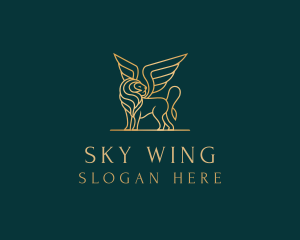Wing - Luxury Winged Lion logo design