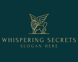 Luxury Winged Lion logo design