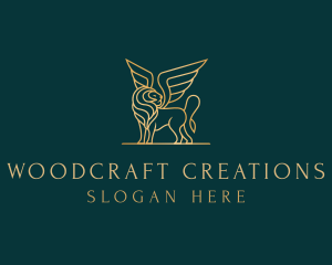 Luxury Winged Lion logo design