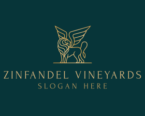 Luxury Winged Lion logo design