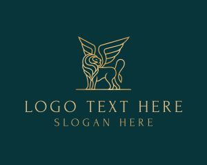 Expensive - Luxury Winged Lion logo design
