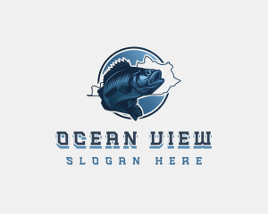 Seabass Fish Seafood logo design