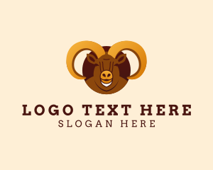 Zodiac - Wild Ram Horn logo design