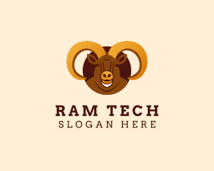 Ram - Wild Ram Horn logo design