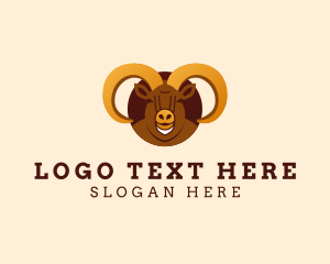 Ram - Wild Ram Horn logo design