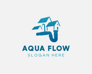 Residential House Plumbing logo design