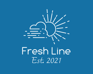 Cloudy Sun Line Art logo design