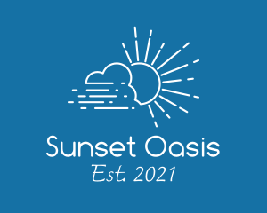 Cloudy Sun Line Art logo design