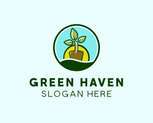 Plant Nursery - Plant Shovel Gardening logo design
