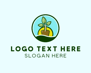 Plant Shovel Gardening Logo