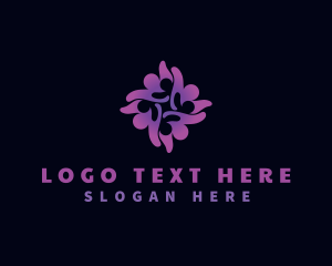 Caregiver - Flower Community People logo design