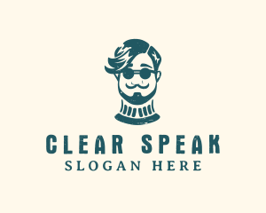 Hipster Sunglasses Man logo design