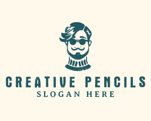 Hipster Sunglasses Man logo design