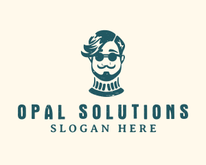 Hipster Sunglasses Man logo design