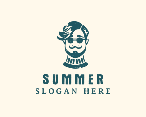 Hipster Sunglasses Man logo design