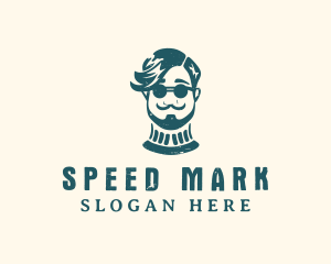 Hipster Sunglasses Man logo design