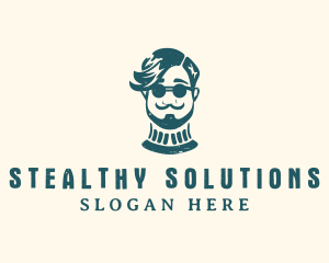 Hipster Sunglasses Man logo design