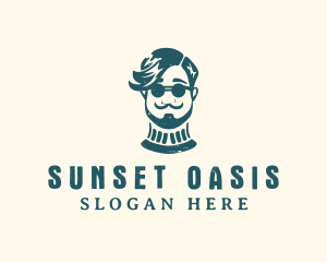 Hipster Sunglasses Man logo design