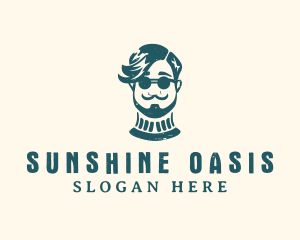 Hipster Sunglasses Man logo design