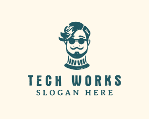 Hipster Sunglasses Man logo design