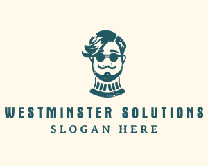 Hipster Sunglasses Man logo design