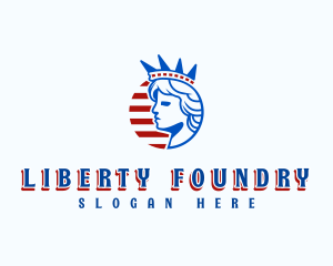 Liberty Patriotic Statue logo design