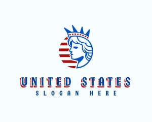 Liberty Patriotic Statue logo design