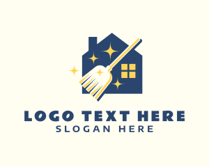 Sweeping - House Broomstick Cleaning logo design