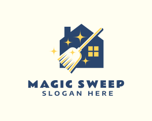 Broomstick - House Broomstick Cleaning logo design