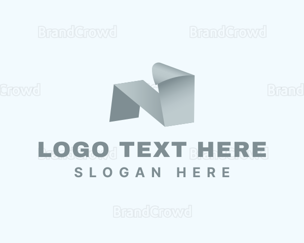 Origami Fold Agency Letter N Logo