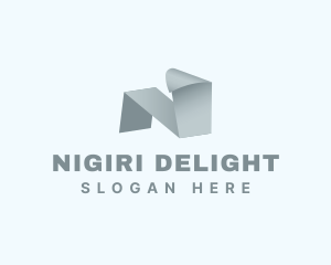 Origami Fold Agency Letter N logo design