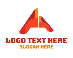 Action - Red Orange Letter A logo design