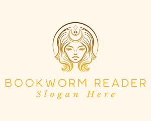 Crescent Moon Woman logo design