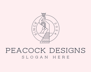 Peacock Bird Aviary logo design