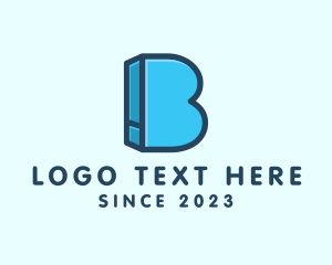 Dictionary - Blue Book Letter B logo design