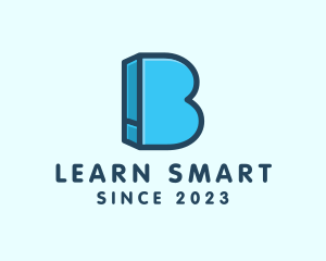 Educate - Blue Book Letter B logo design