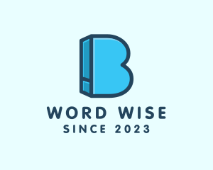 Dictionary - Blue Book Letter B logo design