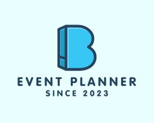 Library - Blue Book Letter B logo design