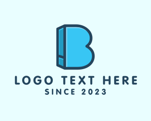 Educate - Blue Book Letter B logo design