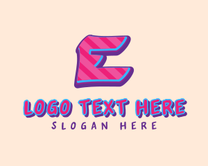 Letter E - Pop Graffiti Letter E logo design
