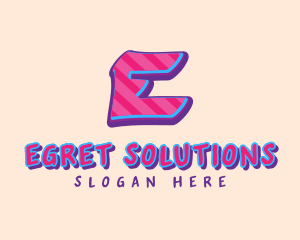 Pop Graffiti Letter E logo design