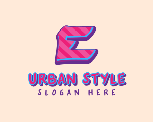 Music Label - Pop Graffiti Letter E logo design
