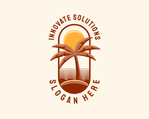 Tropical Beach Vacation Logo