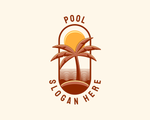Aqua - Tropical Beach Vacation logo design