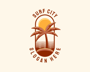 Tropical Beach Vacation logo design