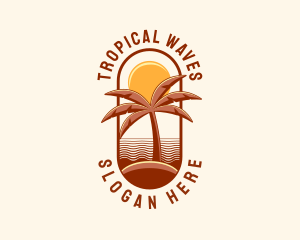 Tropical Beach Vacation logo design