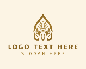 Gold - Wellness Lotus Flower logo design