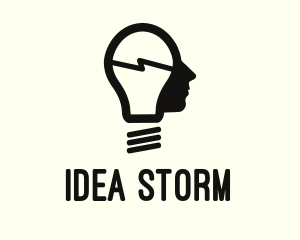 Idea Bulb Head logo design