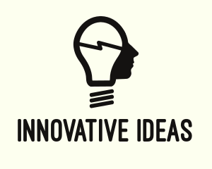 Idea Bulb Head logo design